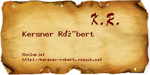 Kersner Róbert névjegykártya